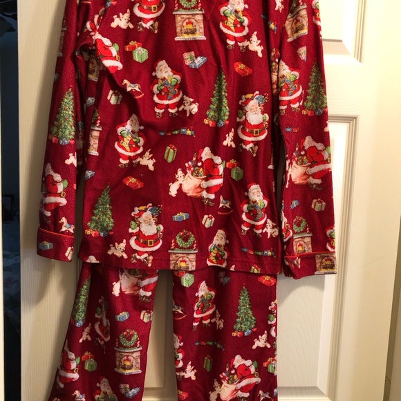 Vtg. Nick & Nora Festive Red Kids Pajamas Size 14 - Picture 6 of 10